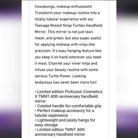 Profusion Cosmetics X TMNT Handheld Mirror - Picture 7 of 7